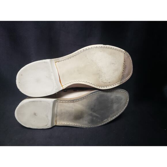 Vintage Brunswick Tan Leather Brown Grommets Split Toe Bowling Shoes Travel Bag - Picture 8 of 14